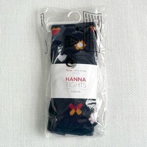 Hanna Andersson baby Hanna Tights 70 floral butterfly navy NEW